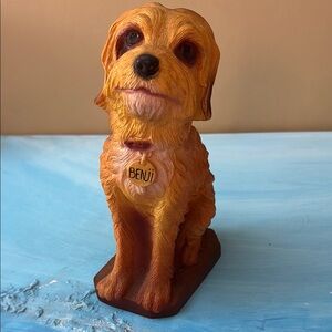 Benji Dog Figurine piggy bank Accent Decor 1977 10” tall